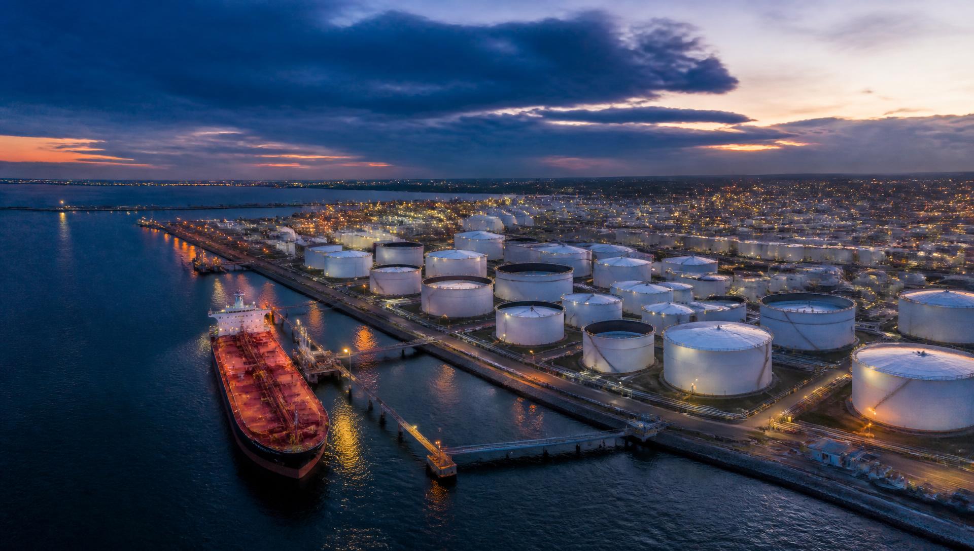 Rotterdam terminal at dusk